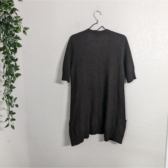 Eileen Fisher Wool Cashmere Blend Brown Cardigan Sweater Short Sleeve Fall M - Picture 1 of 9